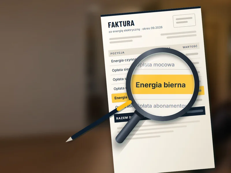 Faktura za energię elektryczną pod lupą, wyróżniona pozycja „Energia bierna”